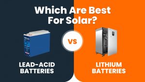 Comparison of lead-acid and lithium solar batteries based on efficiency, lifespan, and maintenance for solar energy systems.